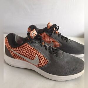 Nike Revolution 3 Gray Orange Mesh Running 819300-006 Sneakers Shoes-Mens 14